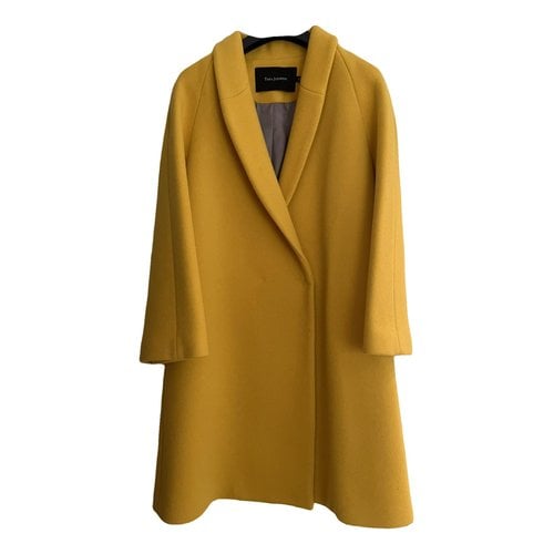 Pre-owned Tara Jarmon Wool Coat In Yellow