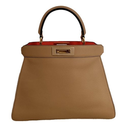 Pre-owned Fendi Peekaboo Leather Handbag In Multicolour
