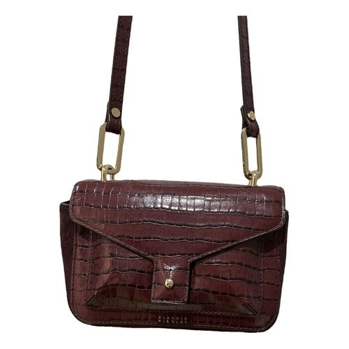 Pre-owned Claudie Pierlot Leather Crossbody Bag In Burgundy