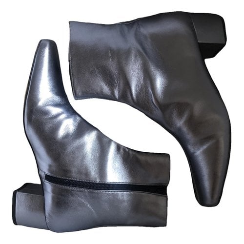 Pre-owned Nomia Leather Ankle Boots In Metallic