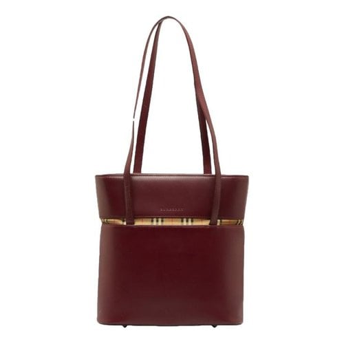 Pre-owned Burberry Leather Tote In Red