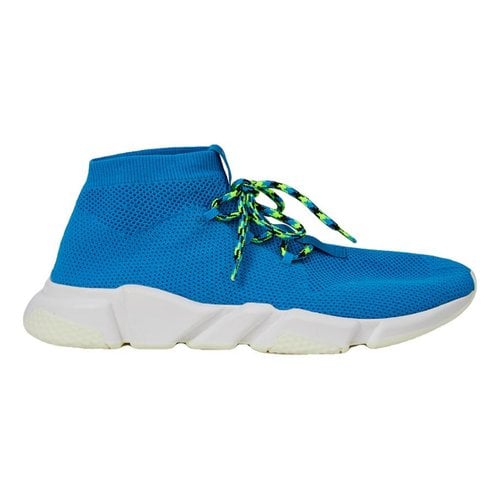 Pre-owned Balenciaga Speed Trainers In Blue