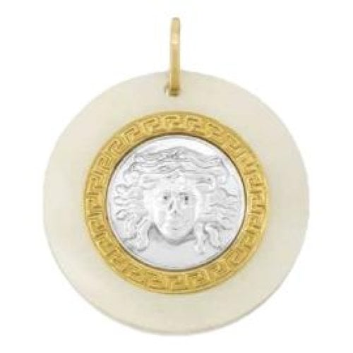 Pre-owned Versace White Gold Pendant In Yellow