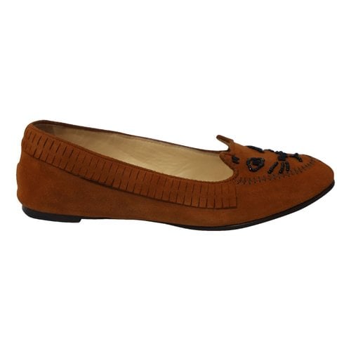 Pre-owned Charlotte Olympia Flats In Brown