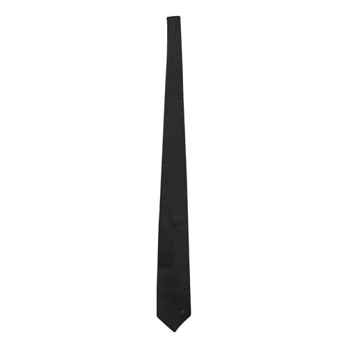Pre-owned Bvlgari Silk Tie In Grey