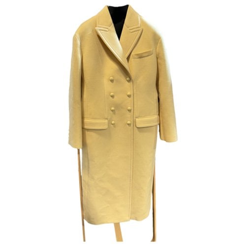 Pre-owned Fendi Wool Coat In Yellow