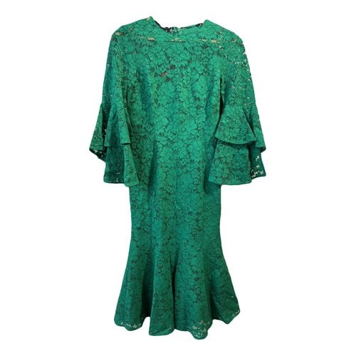 Pre-owned Carolina Herrera Lace Mid-length Dress In Green