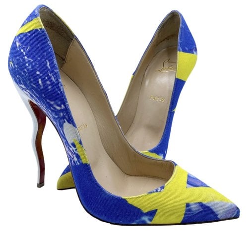 Pre-owned Christian Louboutin So Kate Cloth Heels In Multicolour
