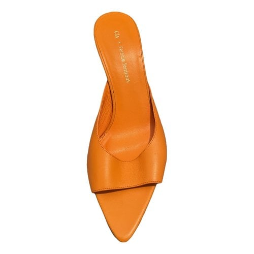 Pre-owned Gia X Pernille Teisbaek Leather Mules & Clogs In Orange