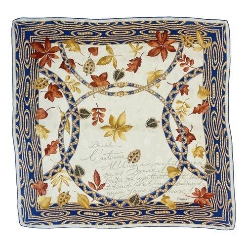 Pre-owned Cartier Silk Scarf In Blue
