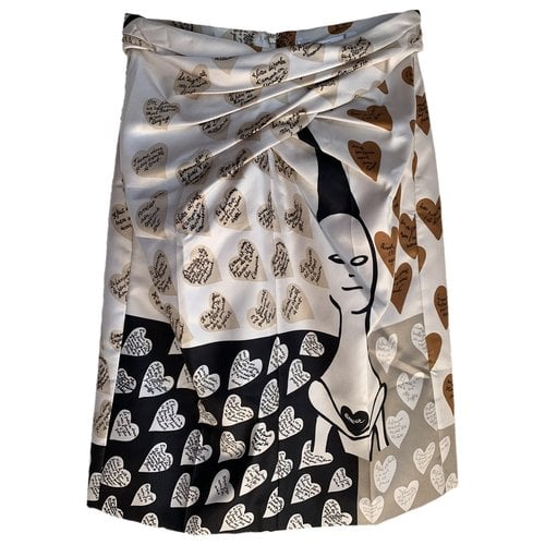 Pre-owned Max Mara Atelier Silk Mini Skirt In Multicolour