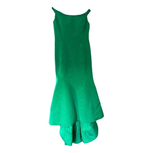 Pre-owned Oscar De La Renta Maxi Dress In Green