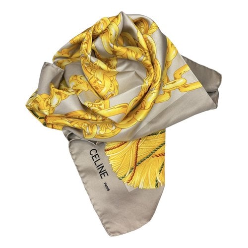 Pre-owned Celine Silk Handkerchief In Yellow
