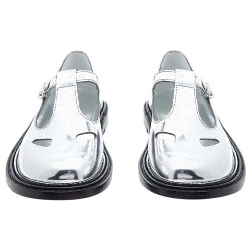 Pre-owned Burberry Leather Flats In Silver
