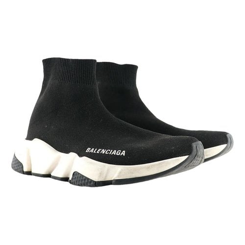 Pre-owned Balenciaga Speed Cloth Trainers In Black