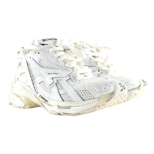 Pre-owned Balenciaga Speed Cloth Trainers In White