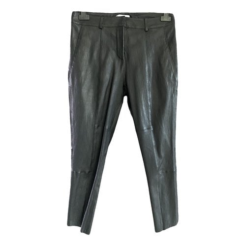 Pre-owned Ines Et Marechal Leather Straight Pants In Black