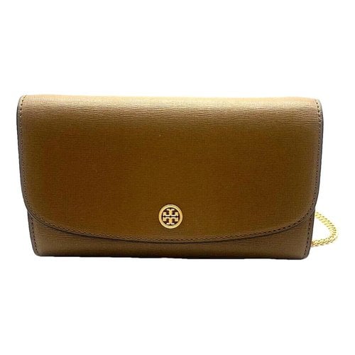 Pre-owned Tory Burch Leather Handbag In Brown