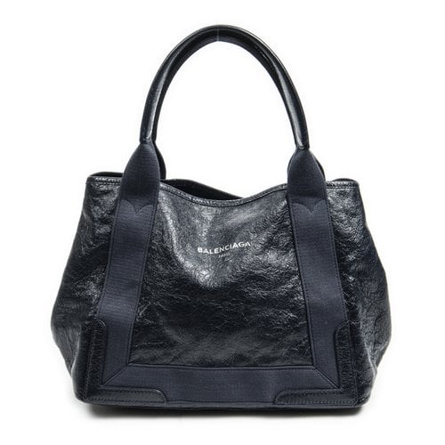 Pre-owned Balenciaga Leather Handbag In Navy