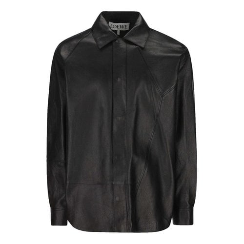 Pre-owned Loewe Leather Shirt In Black