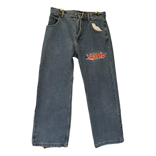 Pre-owned Paccbet Straight Jeans In Navy
