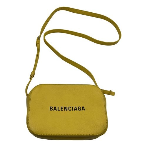 Pre-owned Balenciaga Camera Leather Crossbody Bag In Yellow