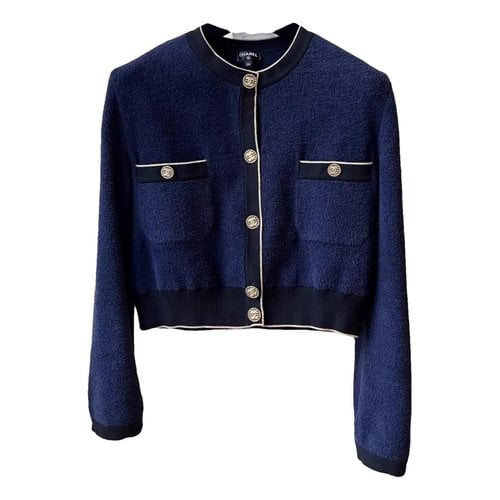 Pre-owned Chanel Cardigan In Blue