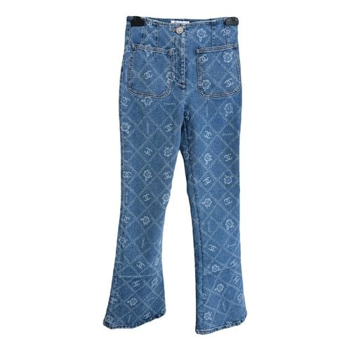 Pre-owned Chanel Bootcut Jeans In Blue