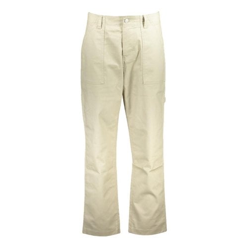 Pre-owned Calvin Klein Trousers In Beige