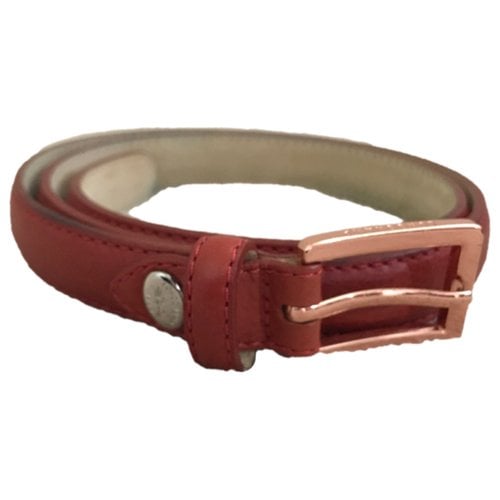 Pre-owned Longchamp Leather Belt In Red