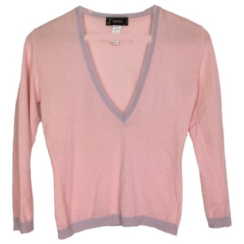 Pre-owned Versace Cashmere Jumper In Pink