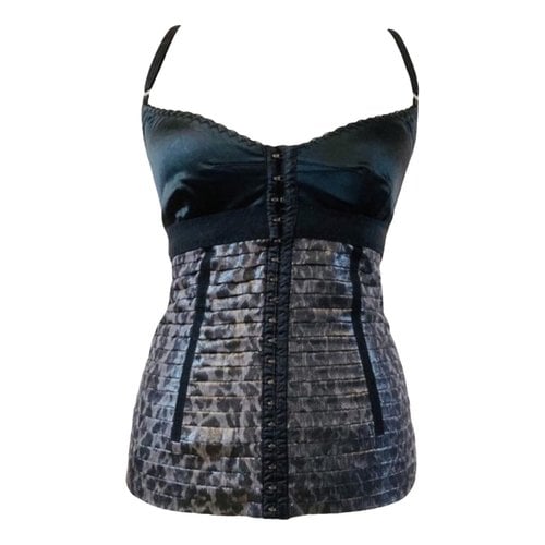 Pre-owned D&g Silk Corset In Black