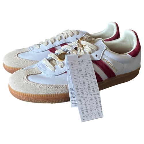Pre-owned Adidas Originals Samba Leather Trainers In White