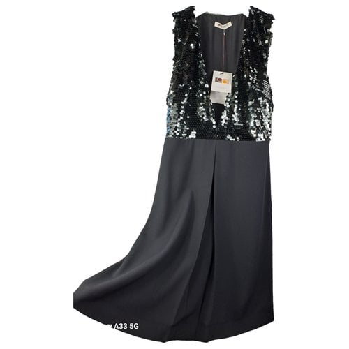 Pre-owned Ports 1961 Glitter Mid-length Dress In Black