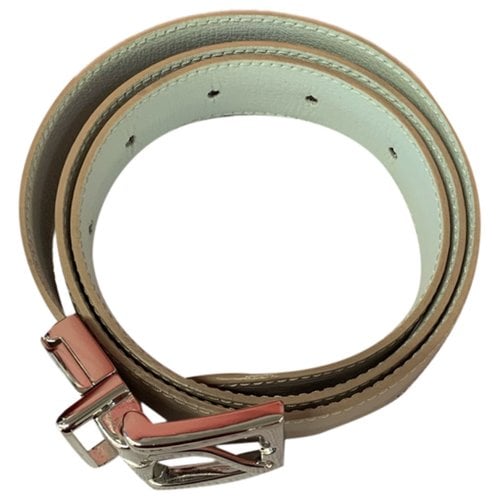 Pre-owned Longchamp Leather Belt In Grey