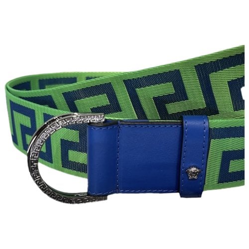 Pre-owned Versace Cloth Belt In Green