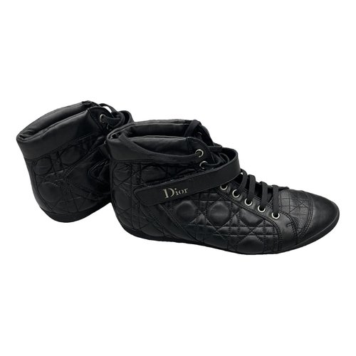 Pre-owned Dior Leather Trainers In Black