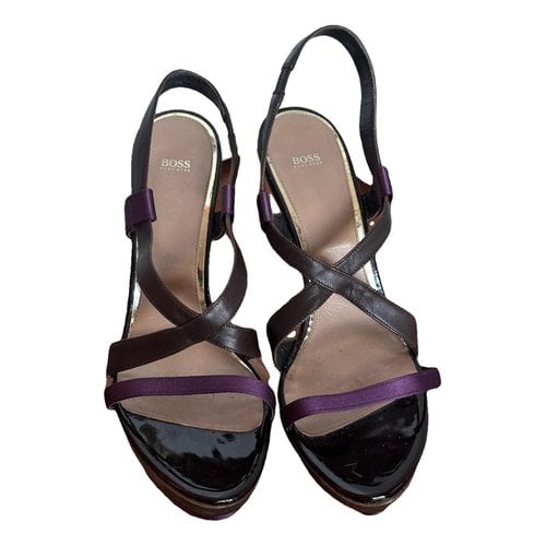 Pre-owned Hugo Boss Leather Sandals In Brown