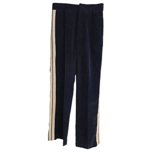 Pre-owned Palm Angels Velvet Trousers In Navy
