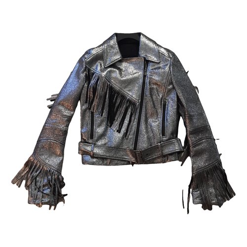 Pre-owned Drome Leather Biker Jacket In Metallic