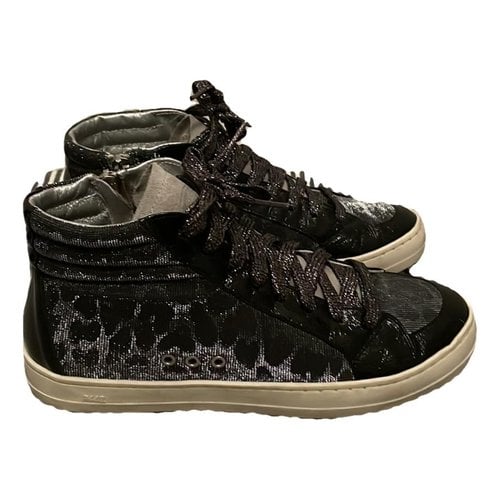 Pre-owned P448 Glitter Lace Ups In Black