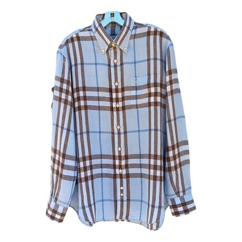 Pre-owned Burberry Linen Shirt In Blue