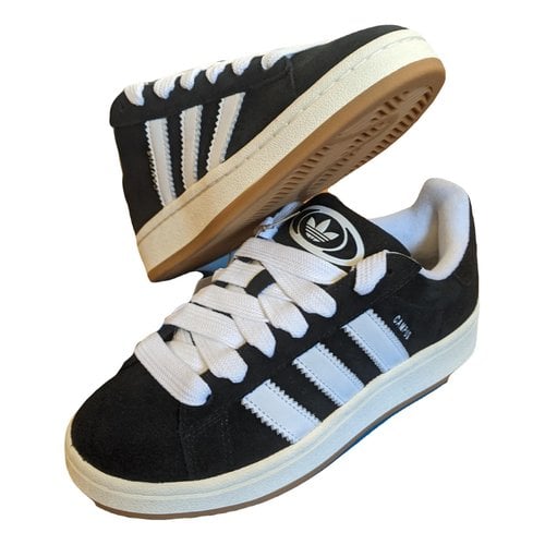 Pre-owned Adidas Originals Leather Trainers In Black