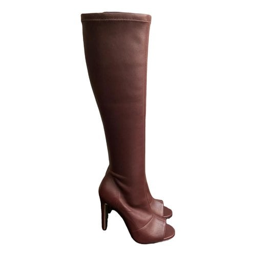 Pre-owned Victoria Beckham Leather Riding Boots In Brown