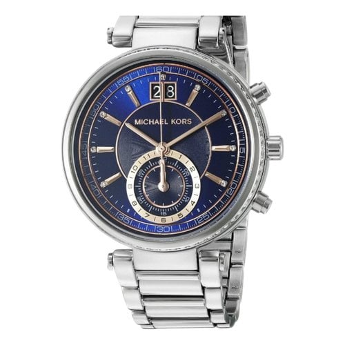 Pre-owned Michael Kors Silver Watch In Blue
