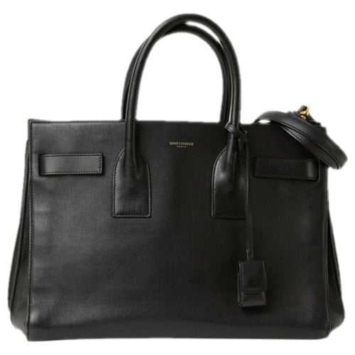 Pre-owned Saint Laurent Sac De Jour Leather Crossbody Bag In Black