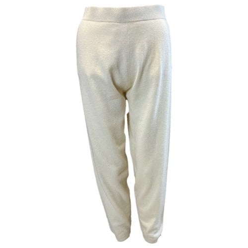 Pre-owned Max Mara Cashmere Straight Pants In White