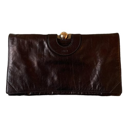 Pre-owned Chloé Leather Clutch Bag In Blue