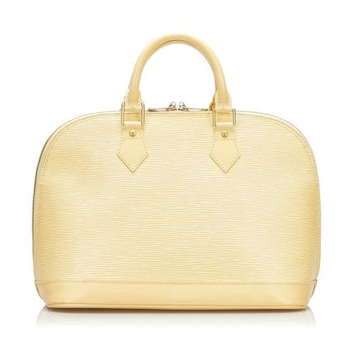 Pre-owned Louis Vuitton Alma Leather Handbag In Yellow