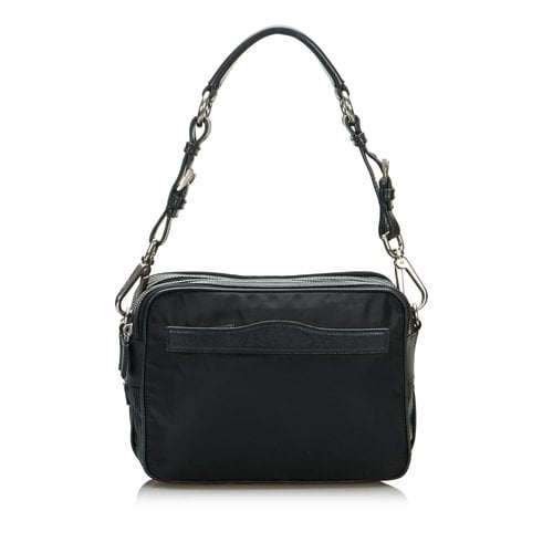 Pre-owned Prada Tessuto Leather Handbag In Black